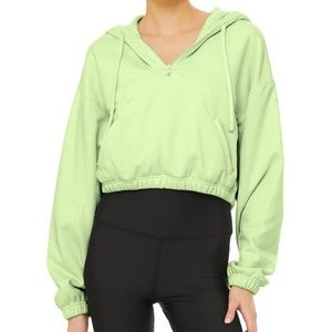 NWOT Alo stadium half zip in neon lime